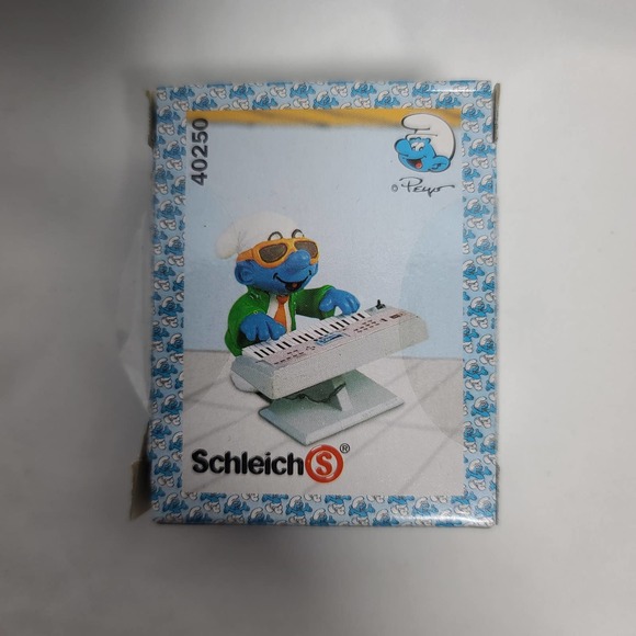 RARE Vintage '97 Schleich 40250 Peyo Keyboarder Smurf w/ Electric Keyboard/Synth - Picture 3 of 15